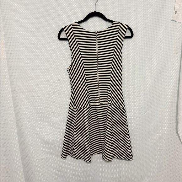 Free People Cha Cha Black White Stripe Skater Dress Sleeveless Fit Flare M - Picture 7 of 10